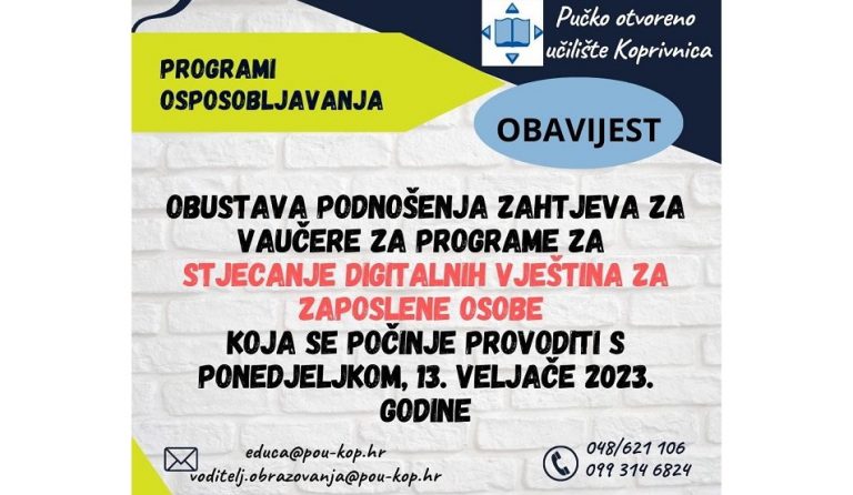 Vaučeri - obustava