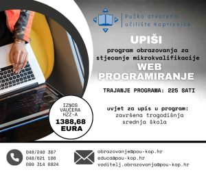 Program obrazovanja za stjecanje mikrokvalifikacije web programiranje