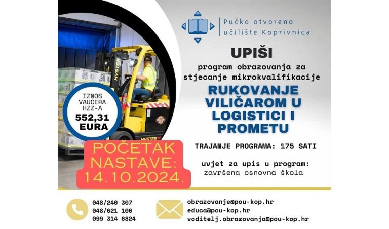 Mikrokvalifikacije rukovanje viličarom u logistici i prometu
