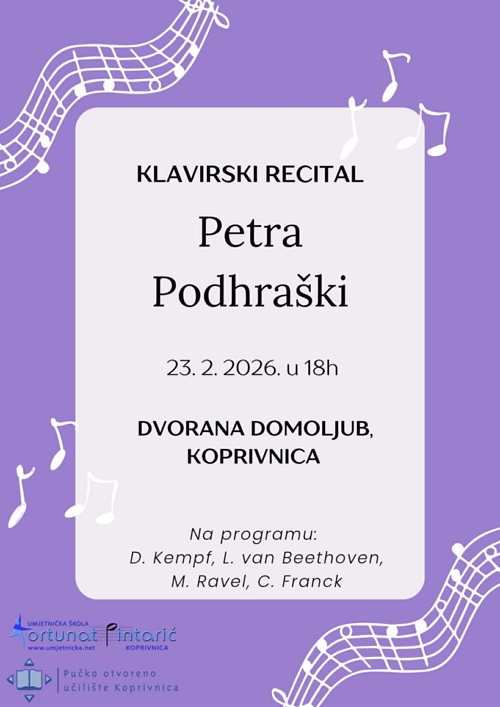 Klavirski recital Petra Podhraški